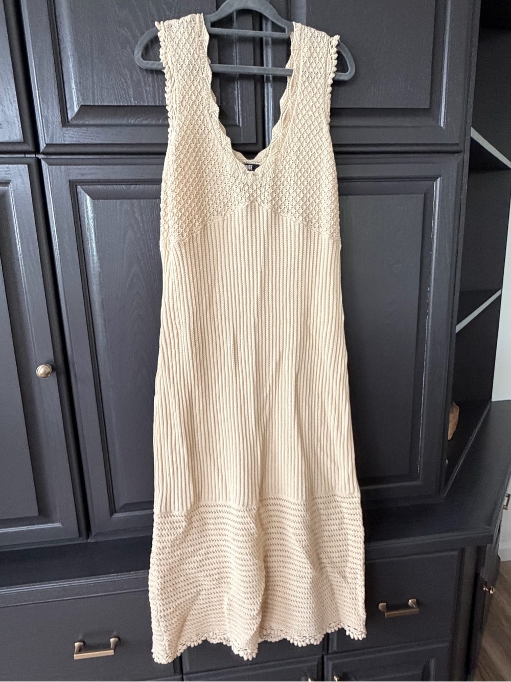 PAIGE Cream Crochet Knit Sleeveless Maxi Dress XL - Excellent preloved